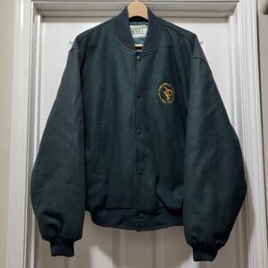 Vintage Englands Ribblesdale Park Polo Team Green Letterman Jacket Men's 2X Rare